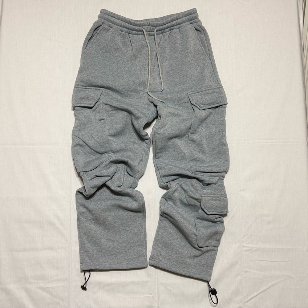 Manfinity Grey Cargo Sweatpants Wide Leg Small